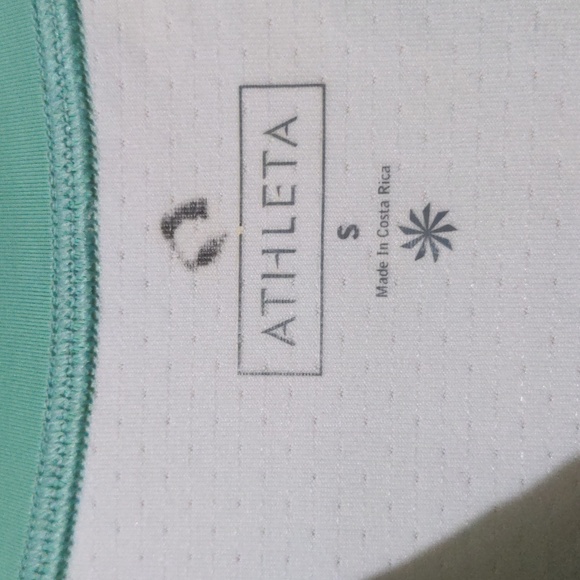 Athleta performance top mint green floral  size small back small pocket - Picture 2 of 5